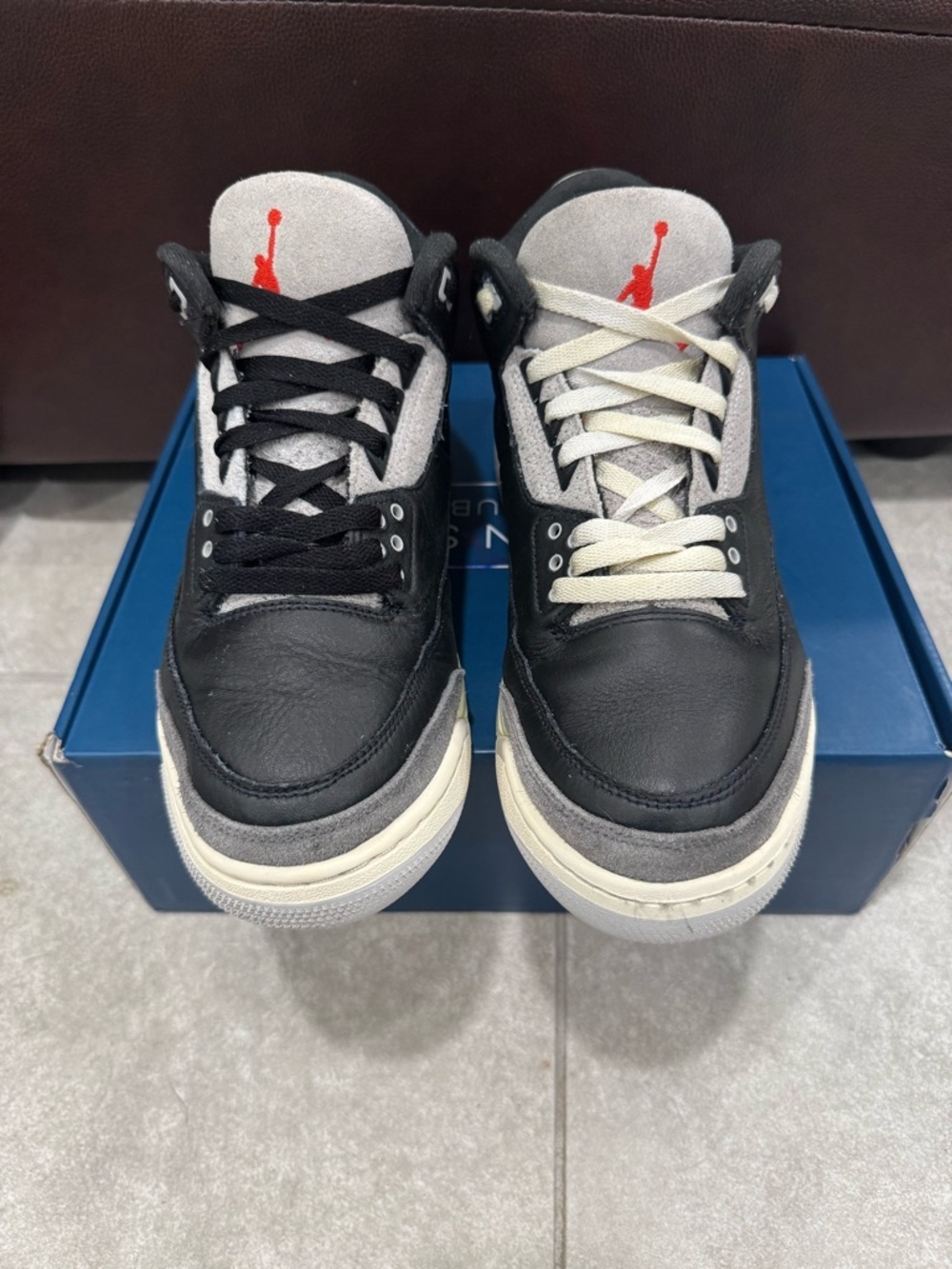 Size 10-Nike Air Jordan 3 Retro OG Shoes Black Chile Red Gray IB8967-004 - Picture 3 of 9